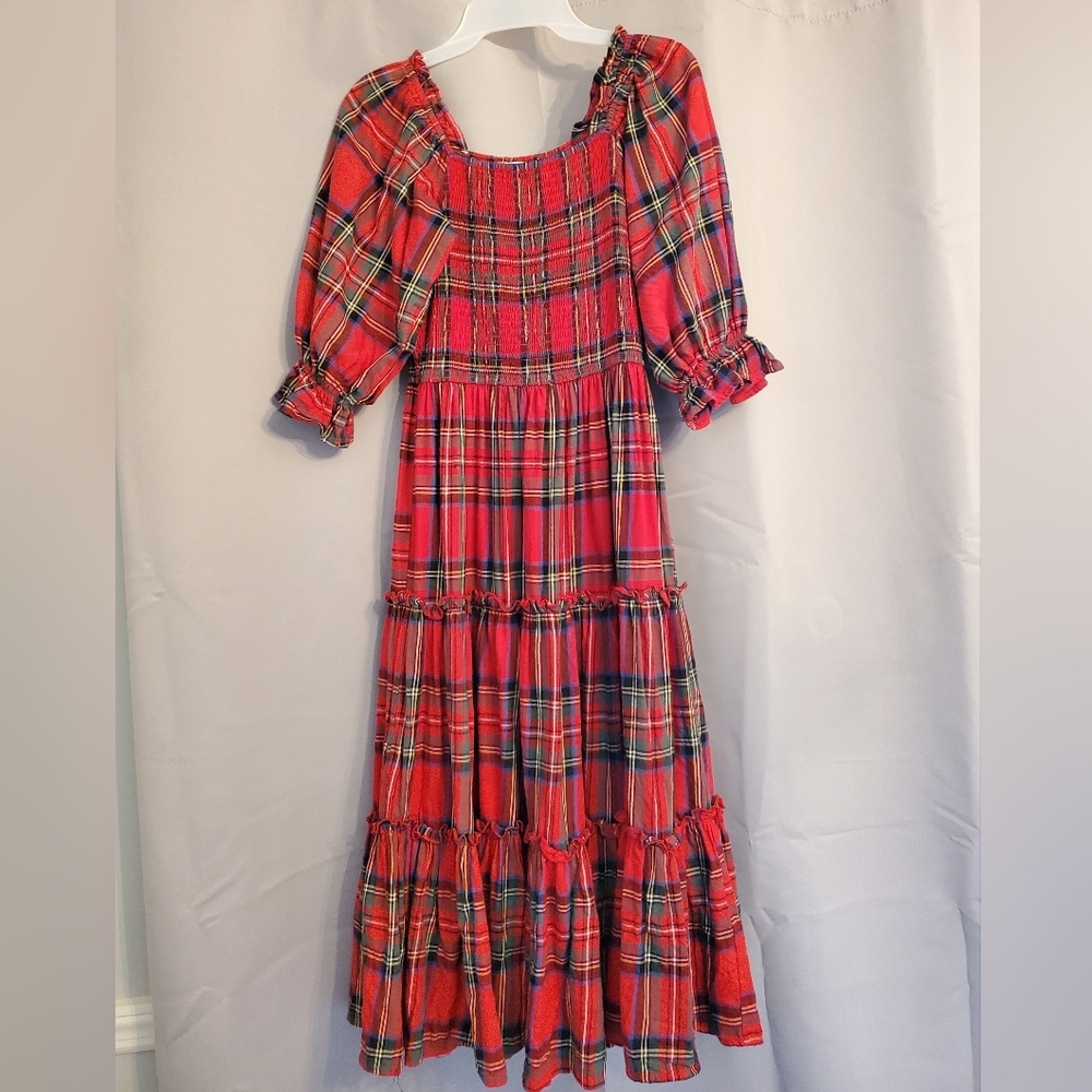 Ivy City Co Madeline Dress xsmall in Holiday Plaid